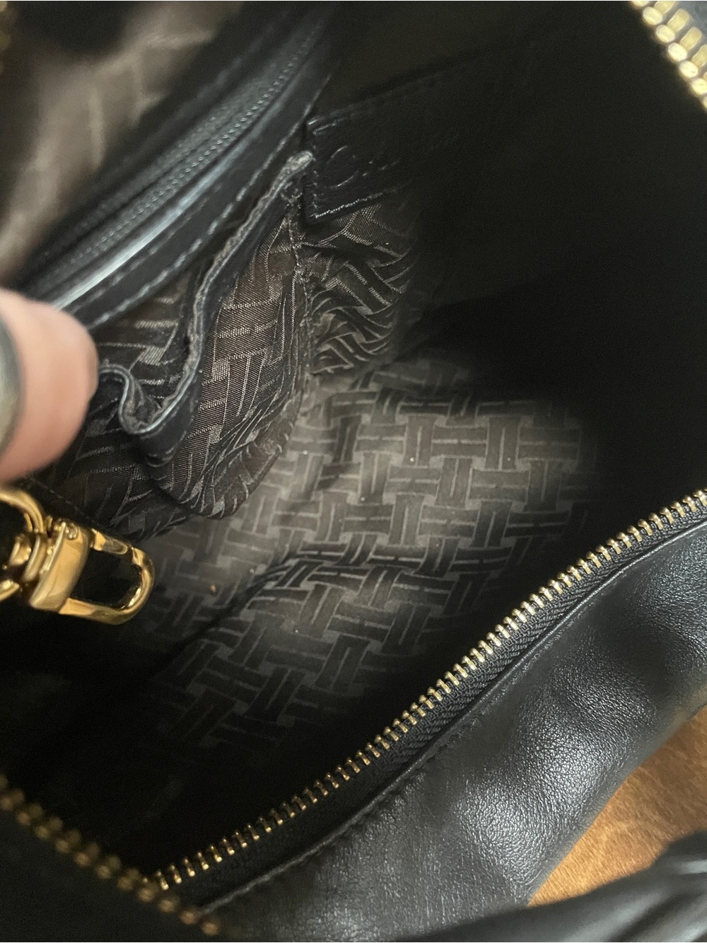 Cole Haan Black Leather Hobo Bag with Gold Hardware - Picture 6 of 12